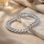 Serpentine Cuban - Link - White Gold - Box Clasp