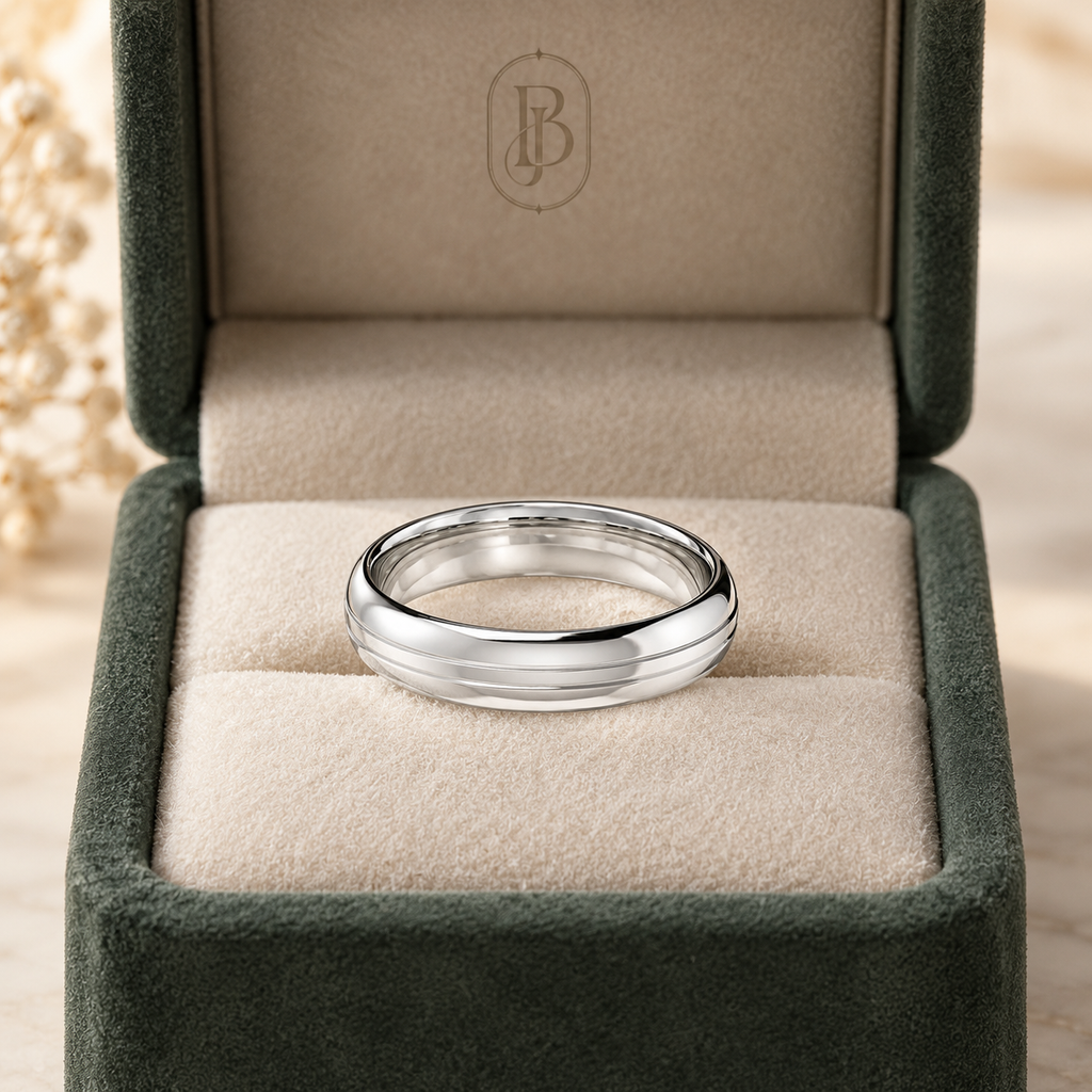 Thin Grooved - White Gold - Plain