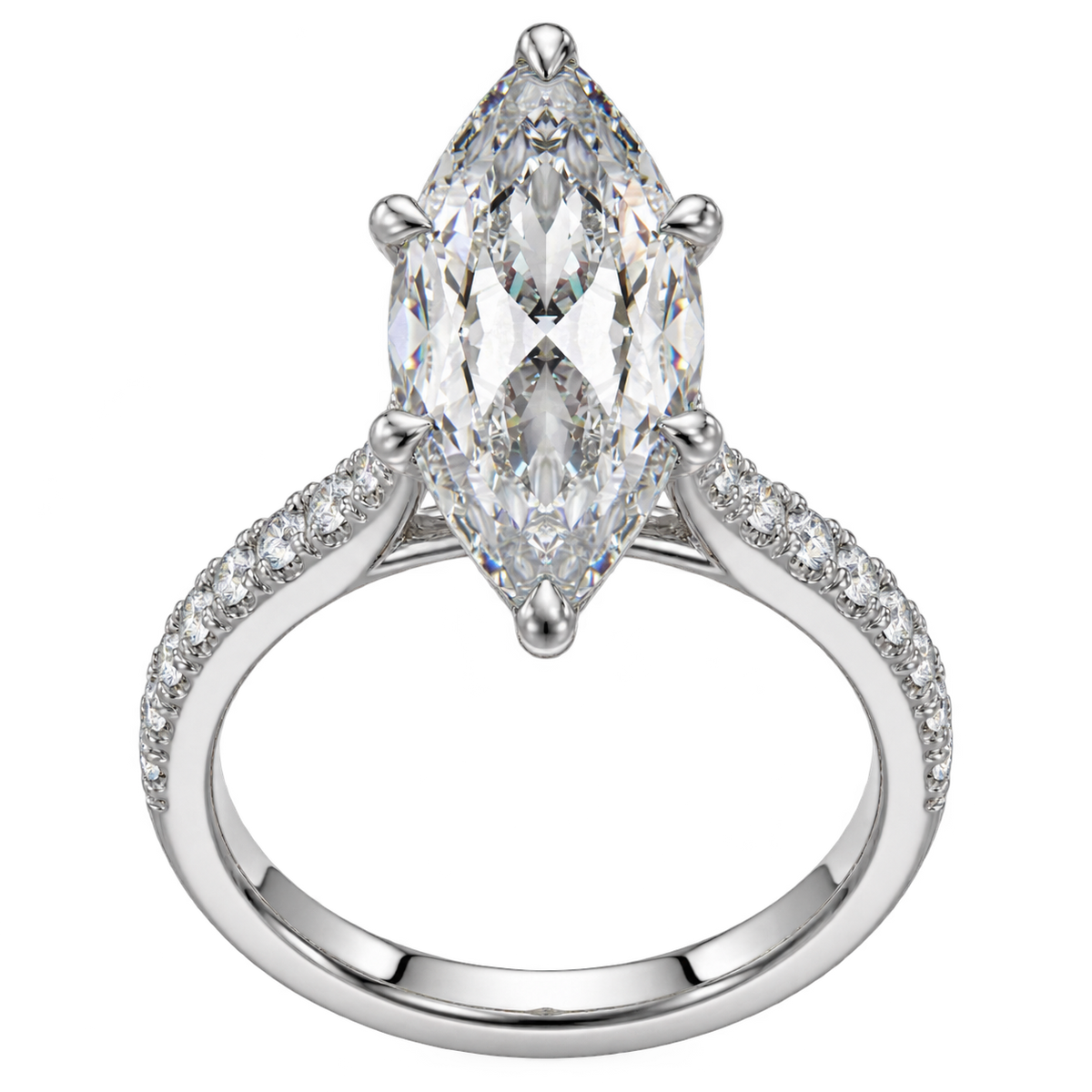 Brilliance Marquise Ring - Marquise - White Gold - Pavé