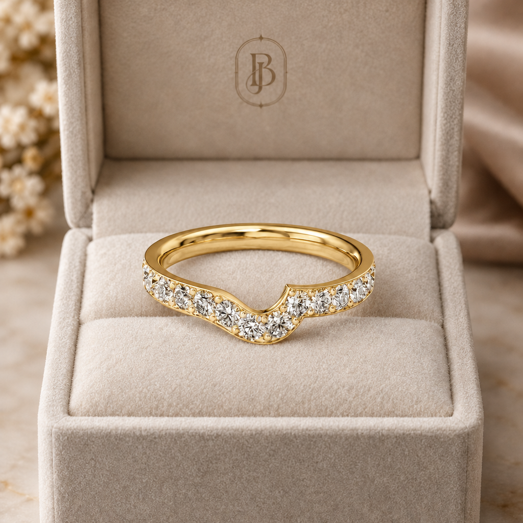 Wave - Round - Yellow Gold - Pavé