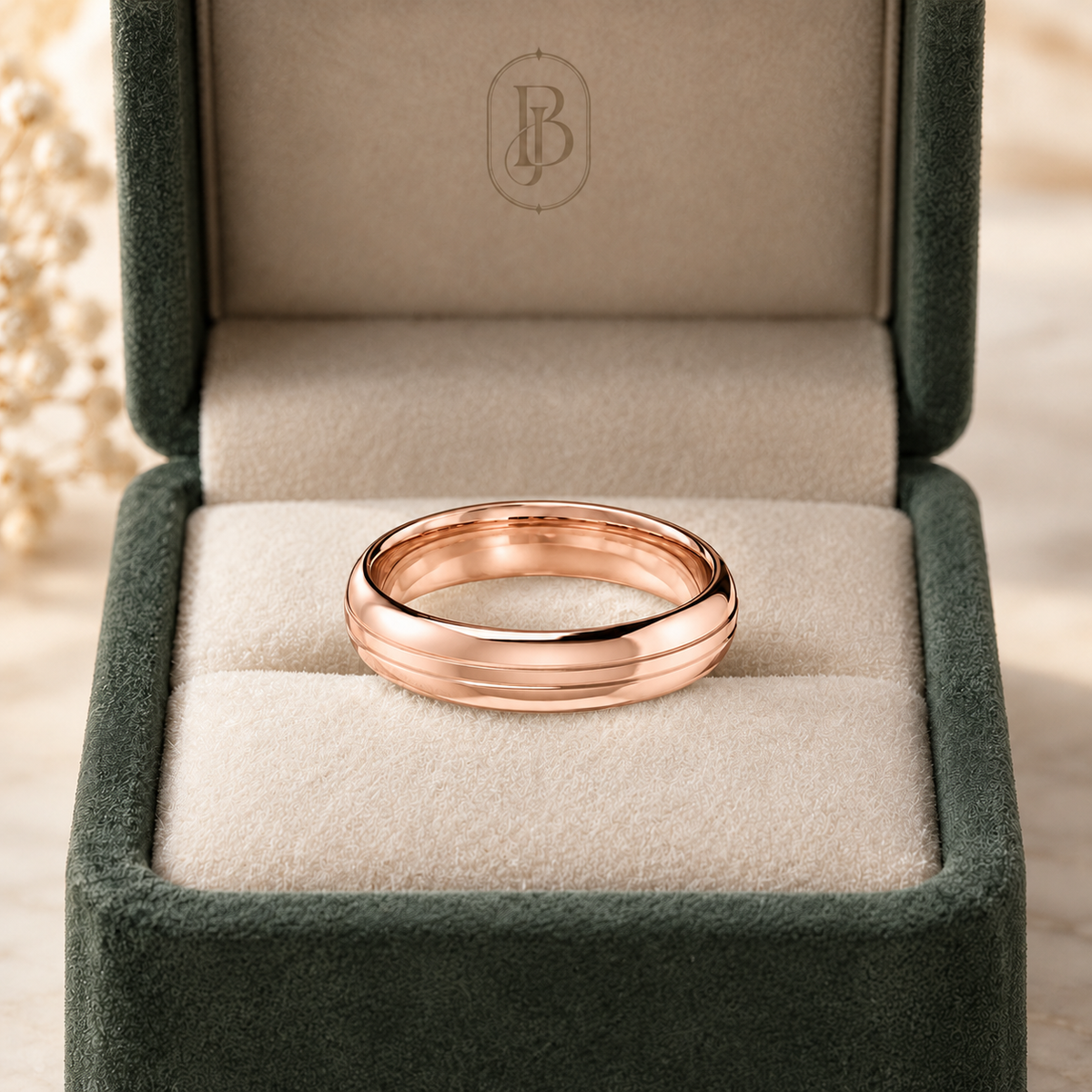Thin Grooved - Rose Gold - Plain