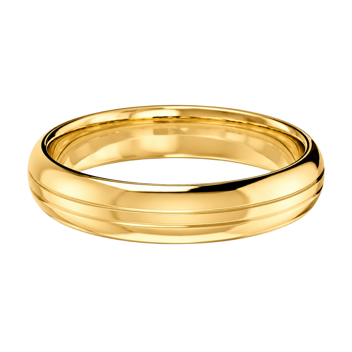 Thin Grooved - Yellow Gold - Plain