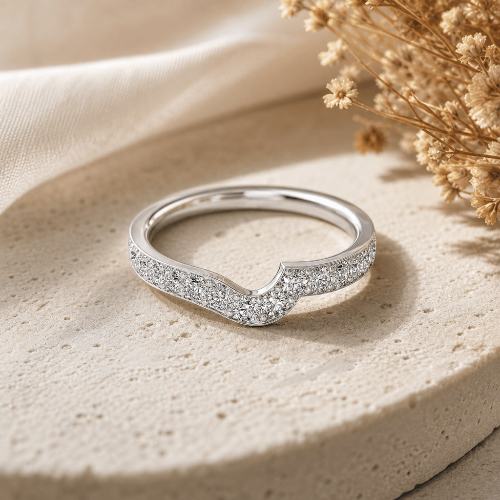 Wave - Round - White Gold - Pavé