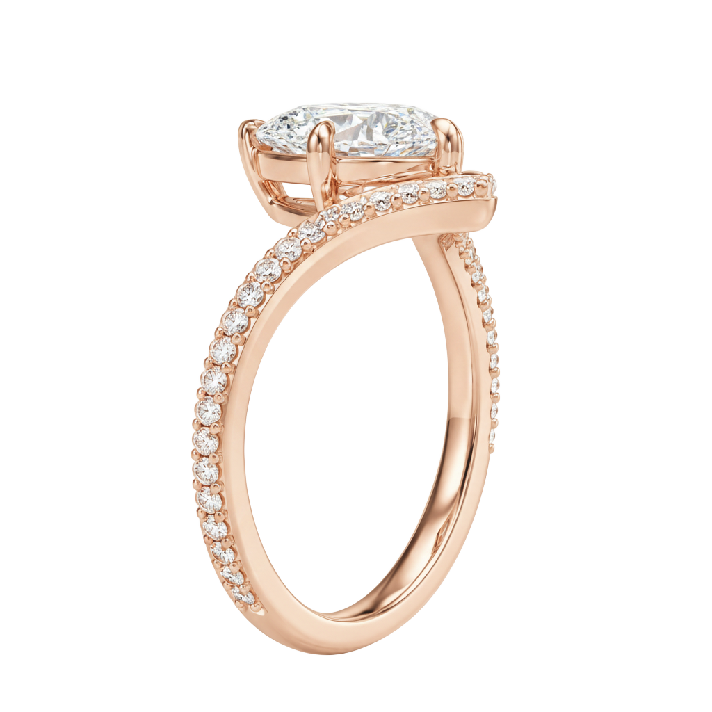 Blaire - Pear - Rose Gold - Pavé