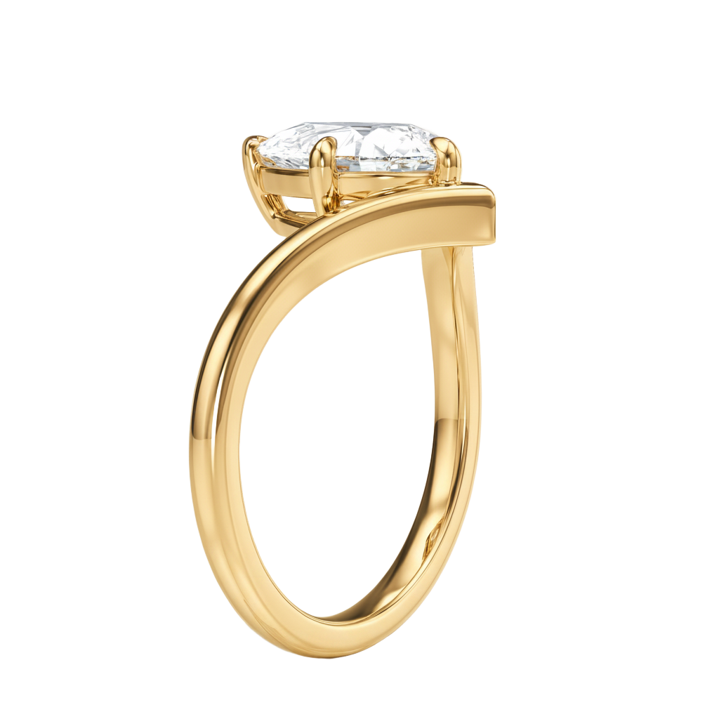 Blaire - Pear - Yellow Gold - Plain