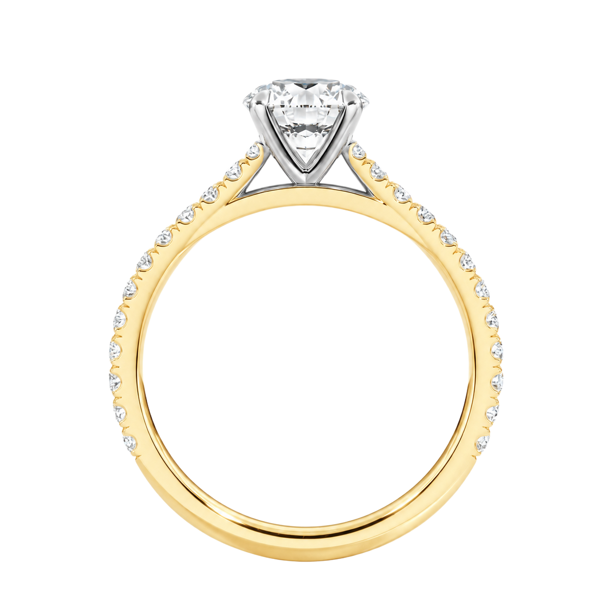 Talia - Heart - Yellow/White Tone - Pavé