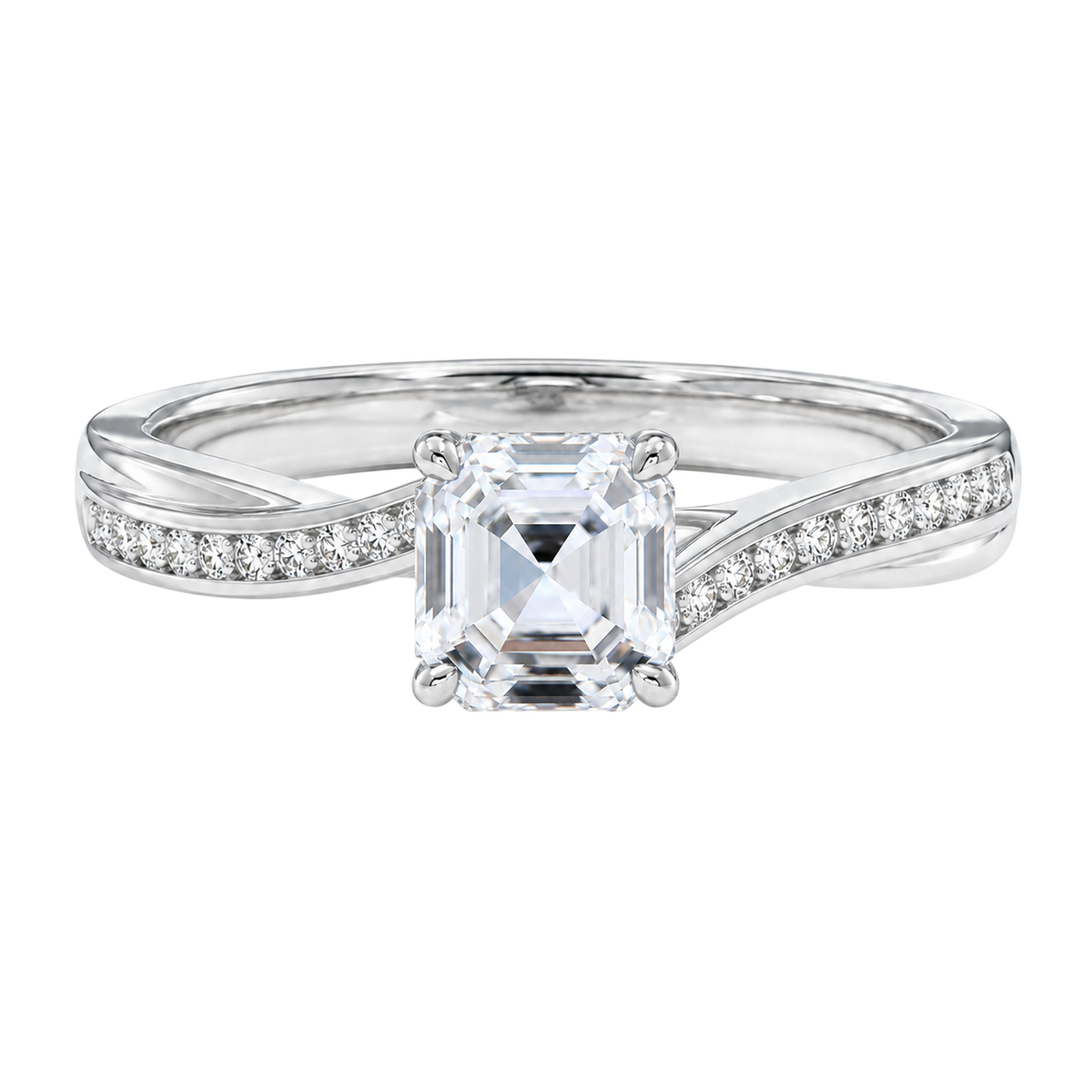 Wreath - Asscher - Platinum - Channel