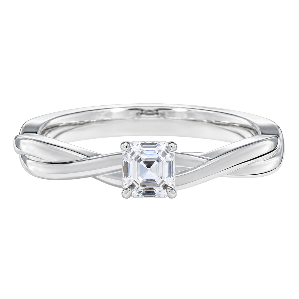 Wreath - Asscher - Platinum - Plain