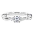Wreath - Asscher - White Gold - Plain