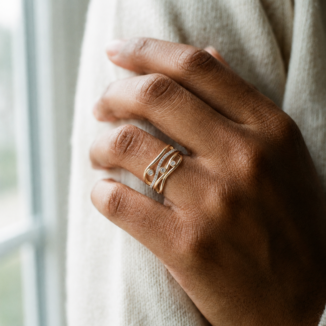 Interwoven Diamond Ring