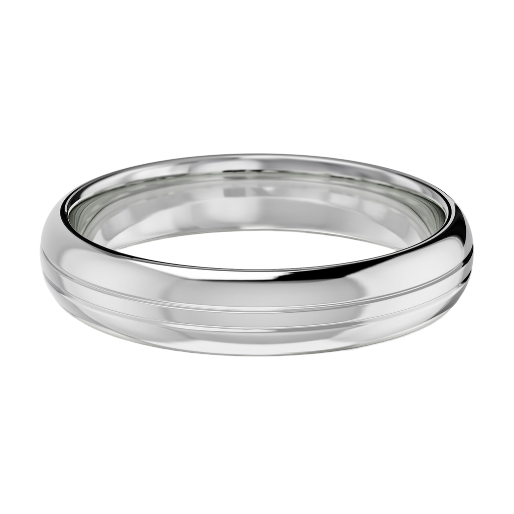 Thin Grooved - White Gold - Plain