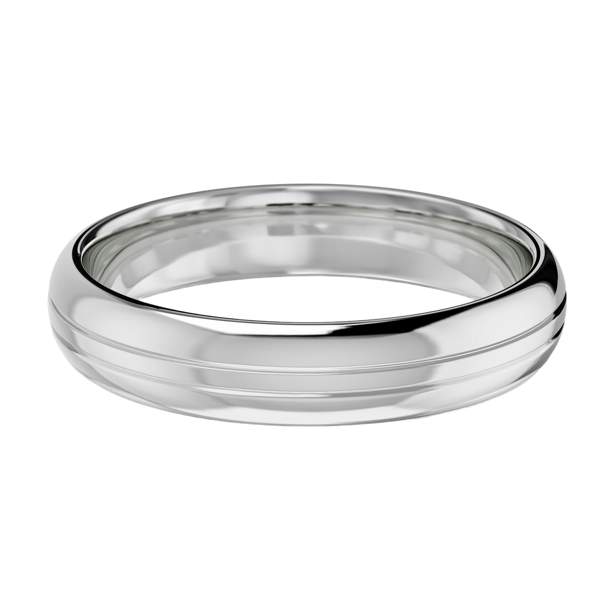 Thin Grooved - White Gold - Plain