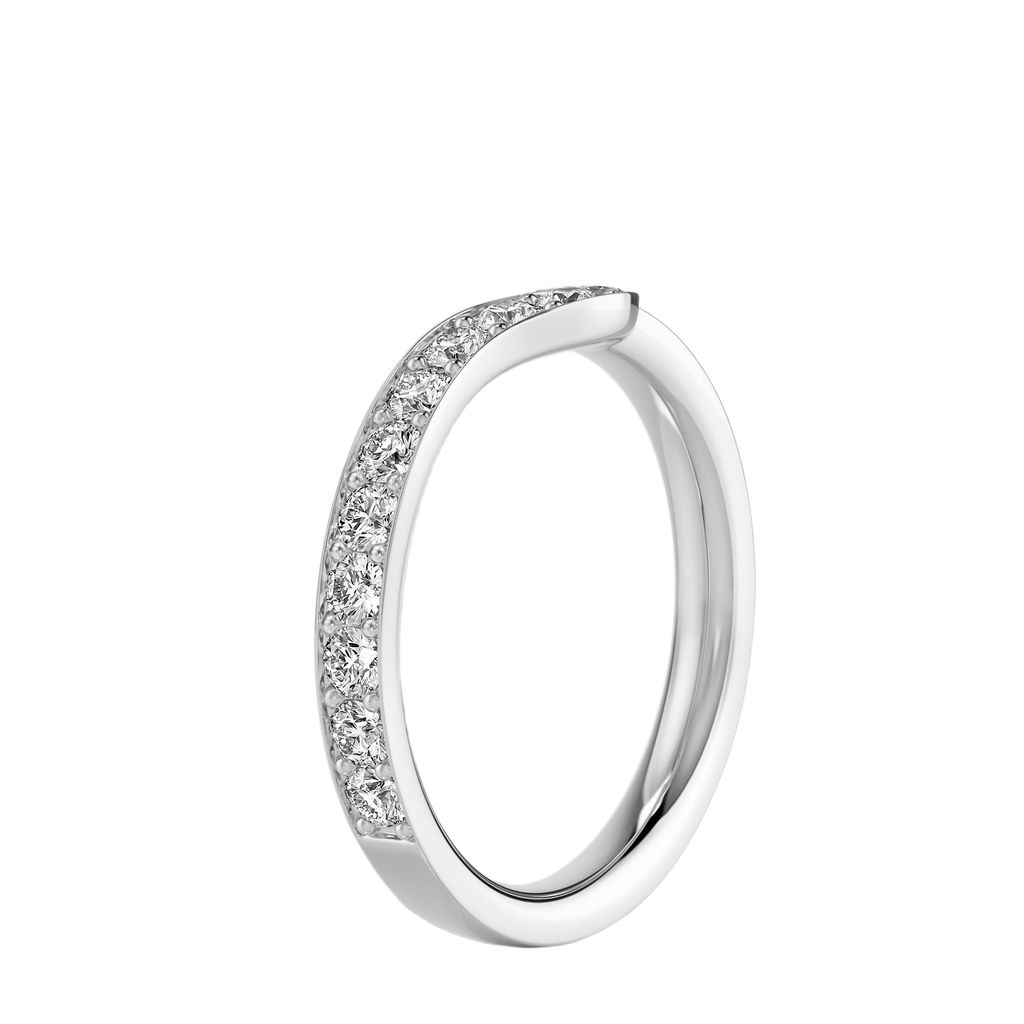 Wave - Round - White Gold - Pavé