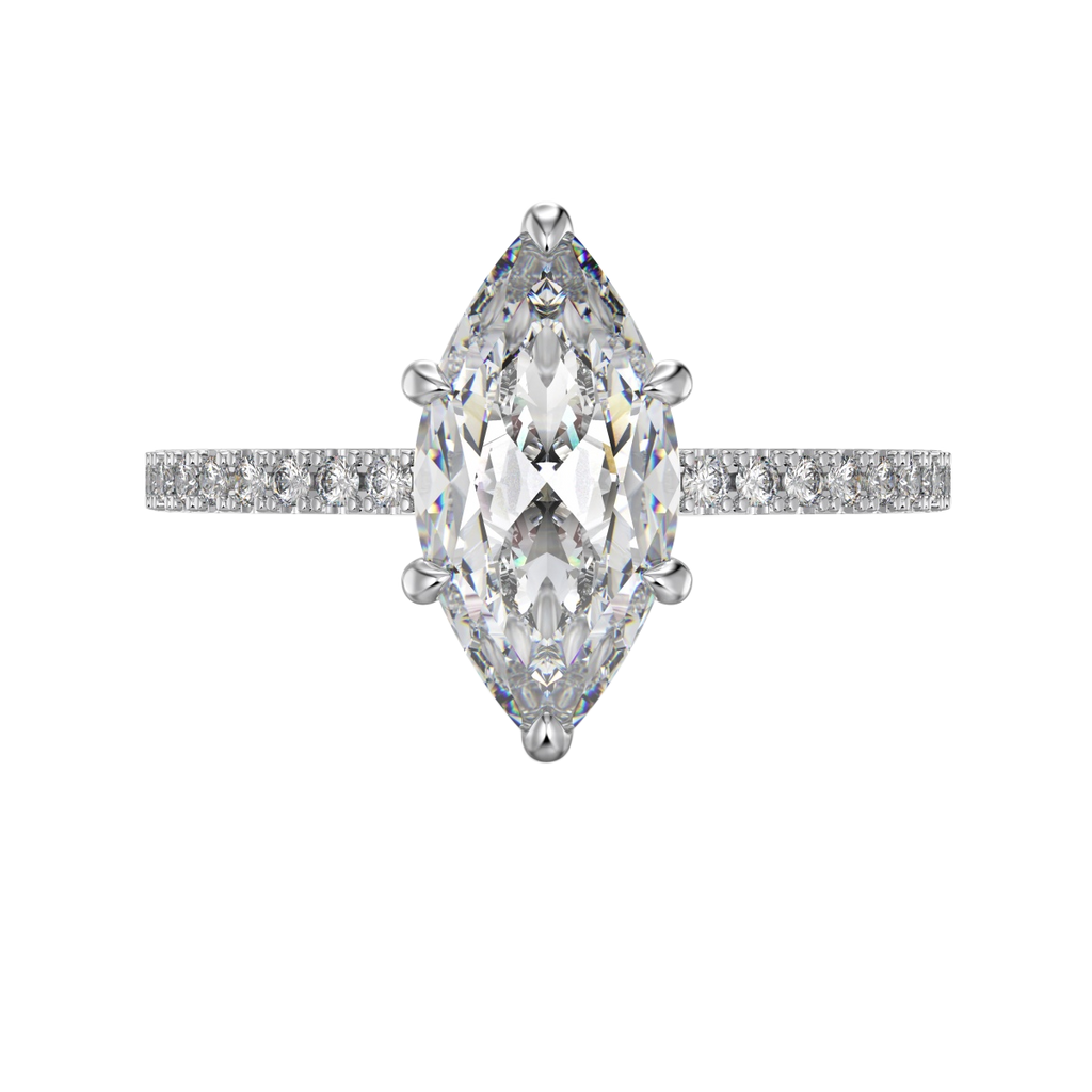 Brilliance Marquise Ring - Marquise - White Gold - Pavé