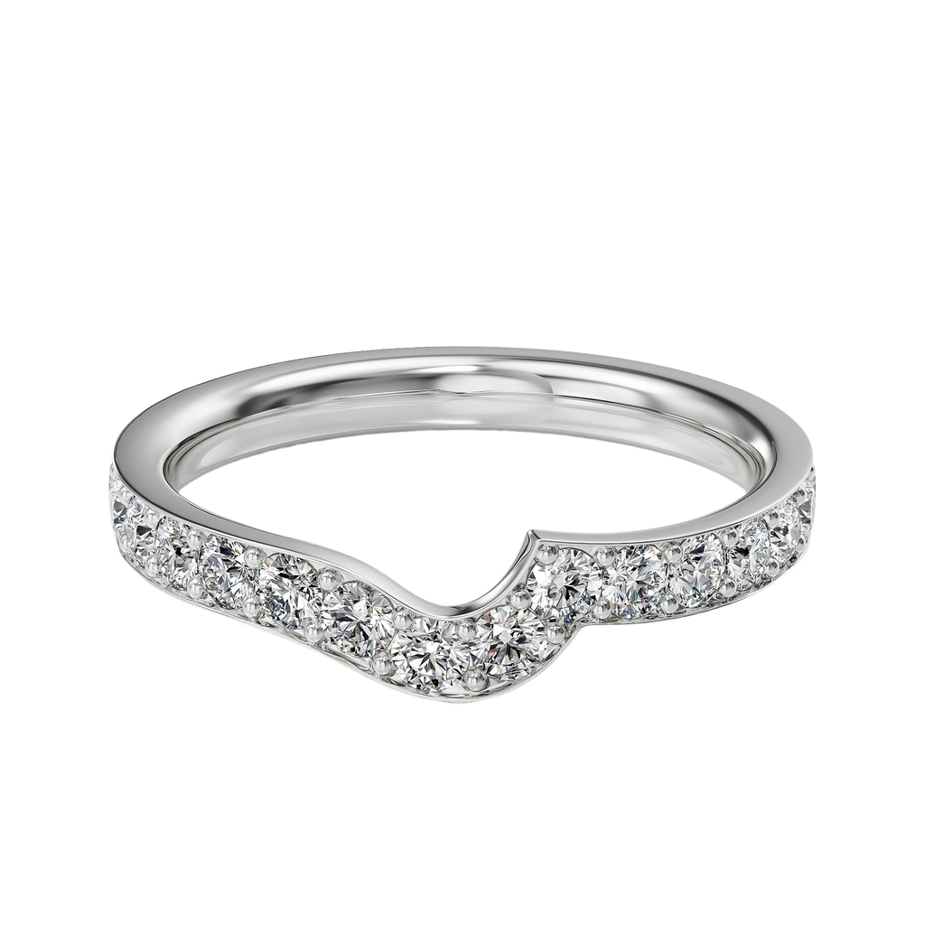 Wave - Round - White Gold - Pavé