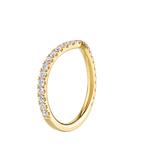 Chevron - Round - Yellow Gold - Pavé