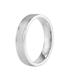 Double Grooved - White Gold - Brushed