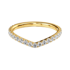 Chevron - Round - Yellow Gold - Pavé