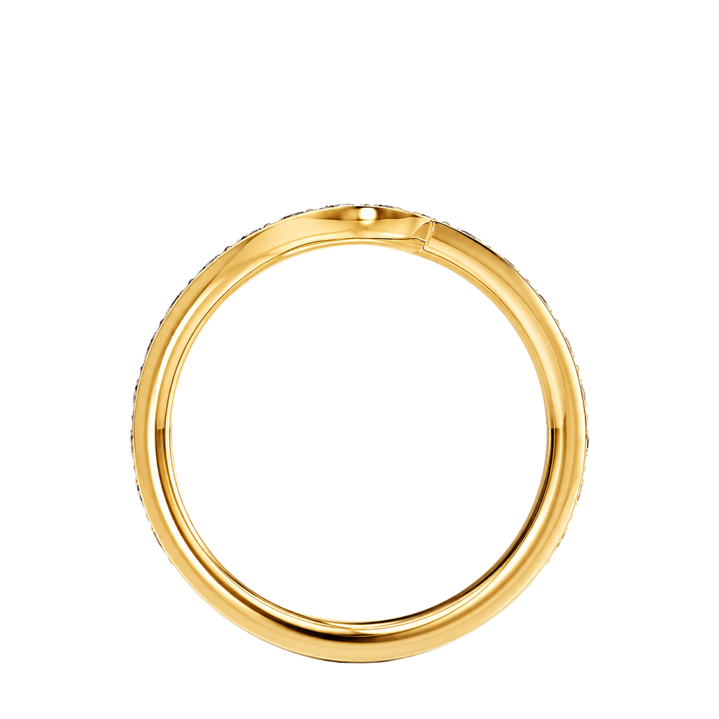 Wave - Round - Yellow Gold - Pavé