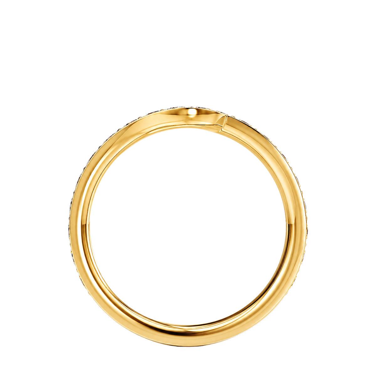 Wave - Round - Yellow Gold - Pavé