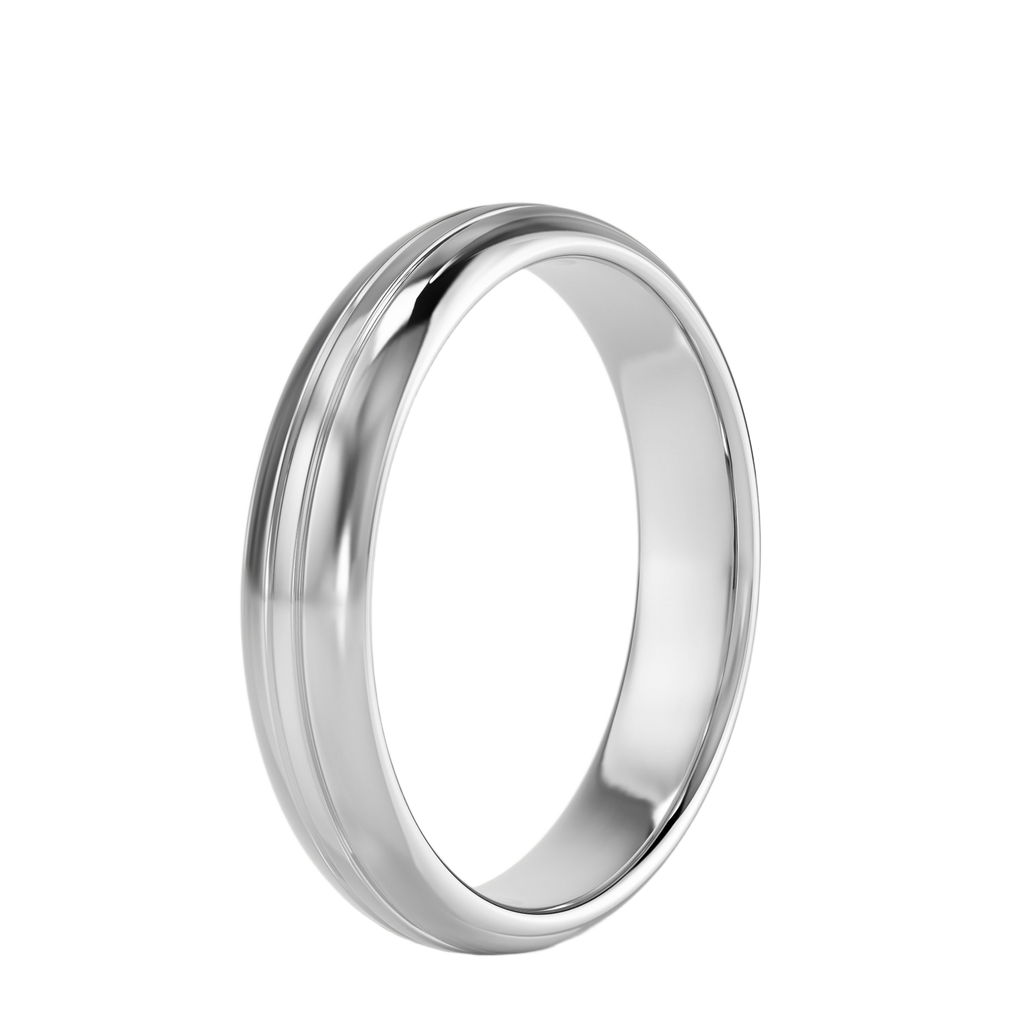 Thin Grooved - White Gold - Plain