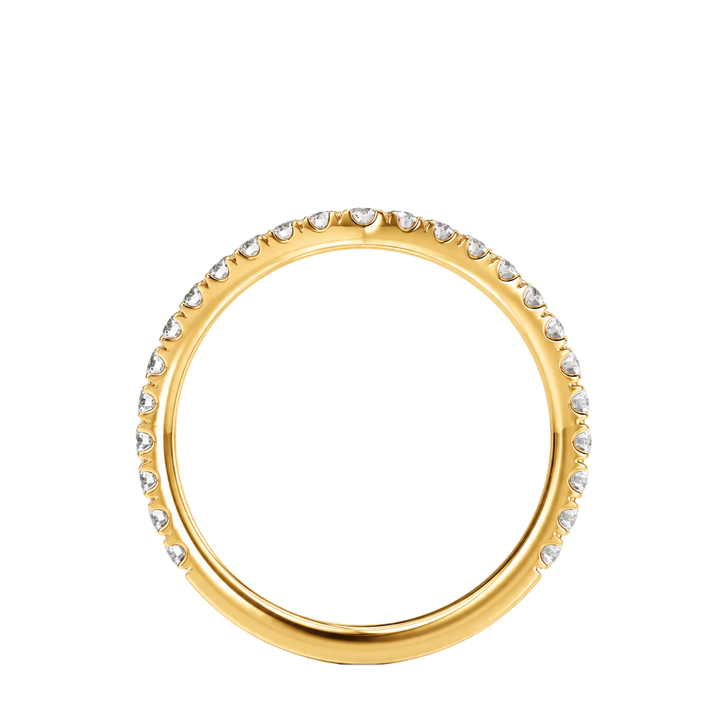 Chevron - Round - Yellow Gold - Pavé