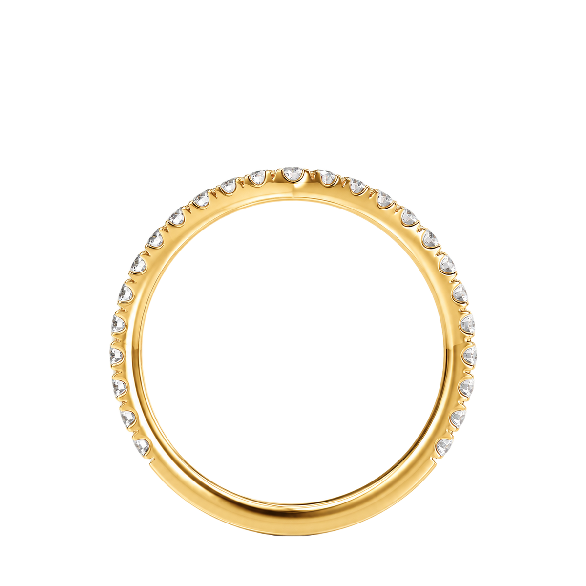 Chevron - Round - Yellow Gold - Pavé