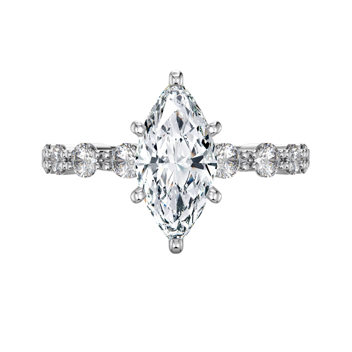 Oppulence - Marquise - White Gold - Pavé