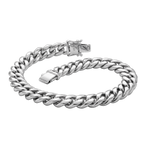 Serpentine Cuban - Link - White Gold - Box Clasp
